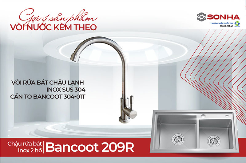 Bộ đôi chậu Bancoot 209R và vòi Bancoot 304-01T
