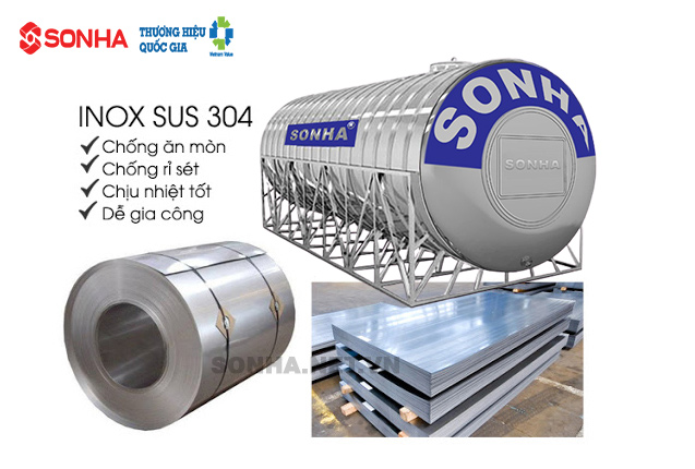 Chất liệu inox cao cấp của bồn nước inox công nghiệp Sơn Hà