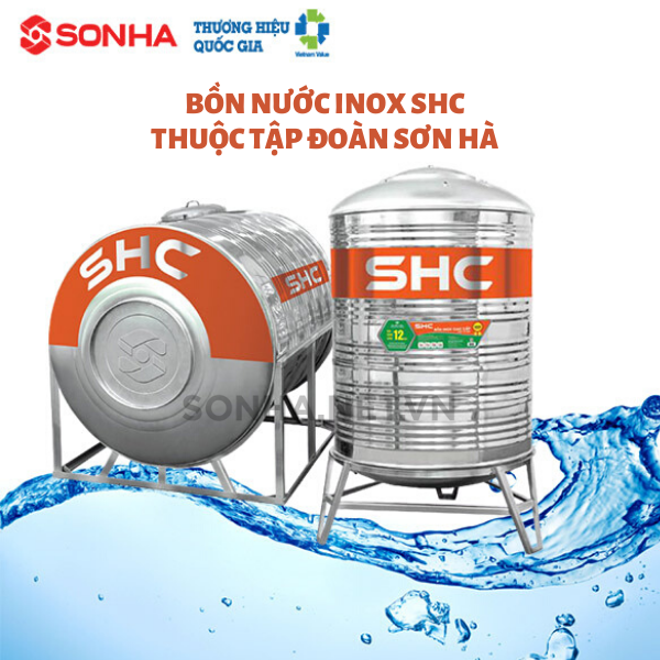 Bồn nước inox SHC 1200L Ngang thuộc tập đoàn Sơn Hà