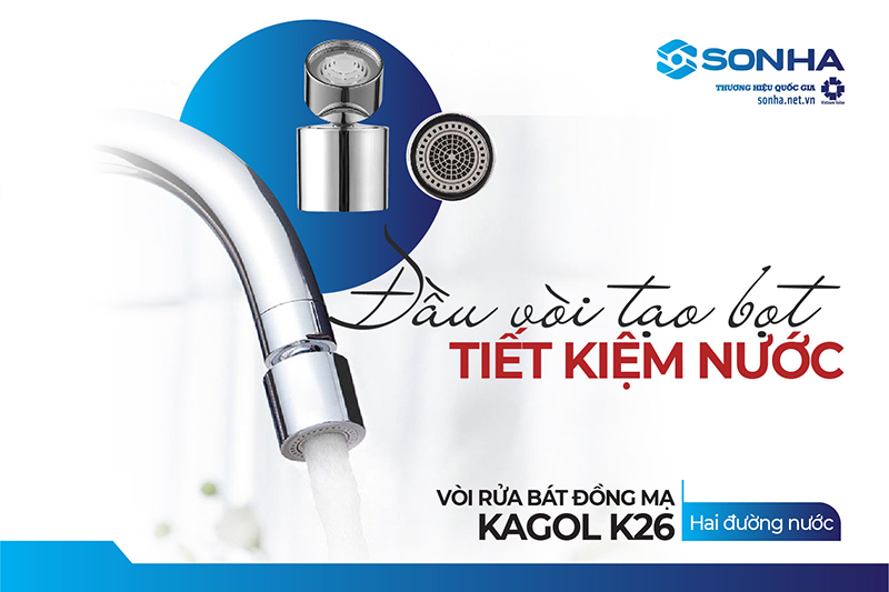 Đầu vòi Kagol K26 tạo bọt tiết kiệm nước