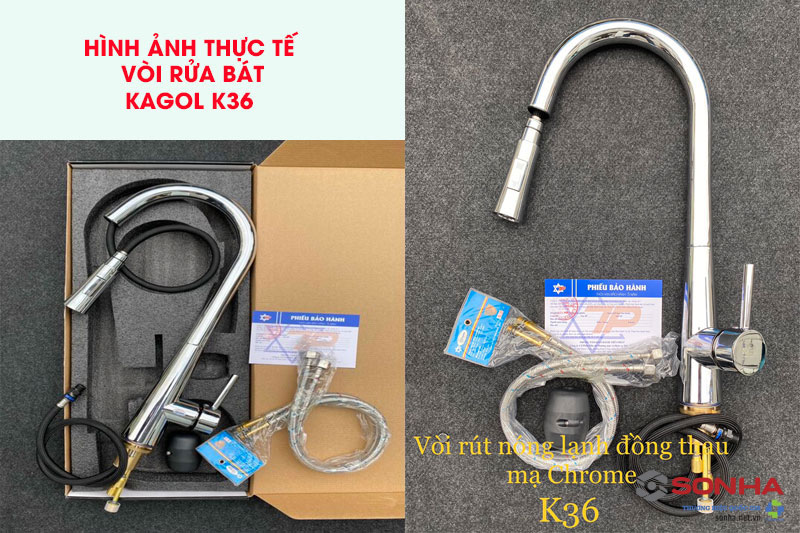 Hình ảnh thực tế vòi rửa bát Kagol K36