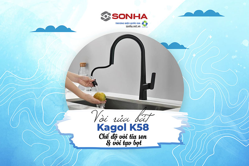 Vòi Kagol K58 2 chế độ nước tia sen và tạo bọt