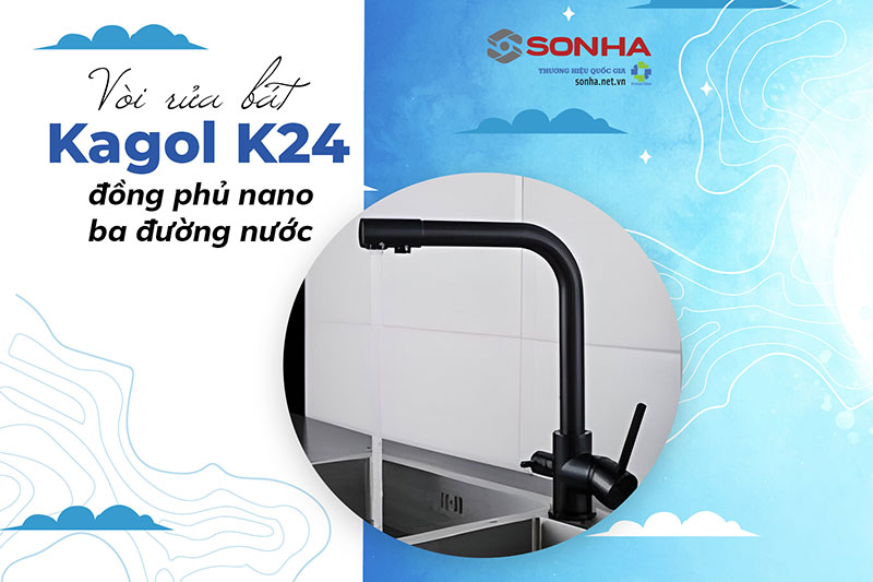 Vòi rửa bát 3 đường nước Kagol K24