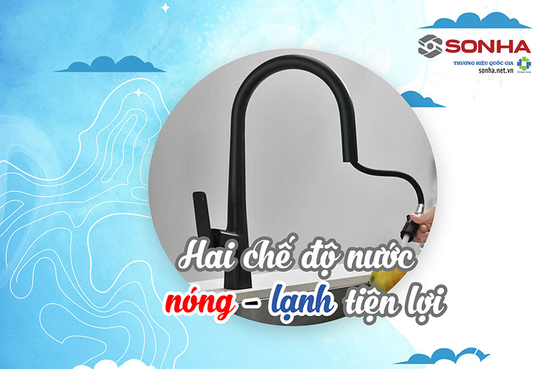 Vòi rửa chén Kagol K58 2 chế độ nước nóng lạnh