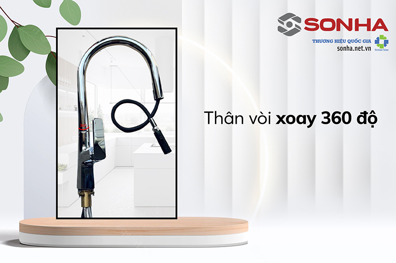 Vòi rửa Kagol K60 thân xoay 360 độ