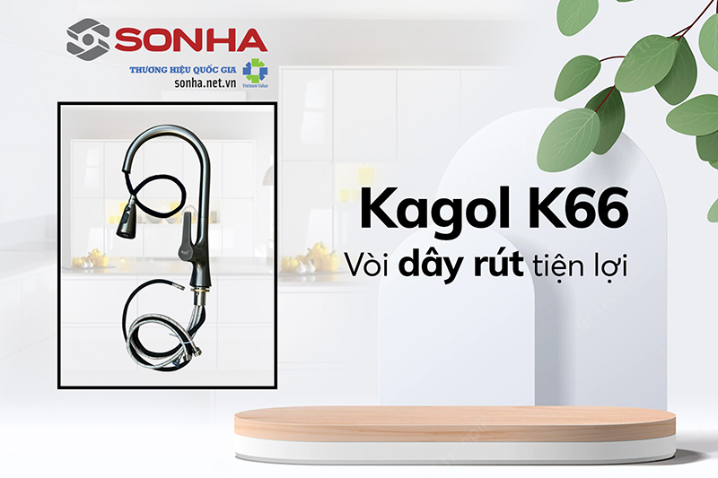 Vòi rửa bát Kagol K66 dây rút tiện lợi