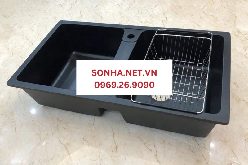 H&igrave;nh ảnh thực tế của chậu rửa b&aacute;t đ&aacute; 2 hố Homaya CĐ05
