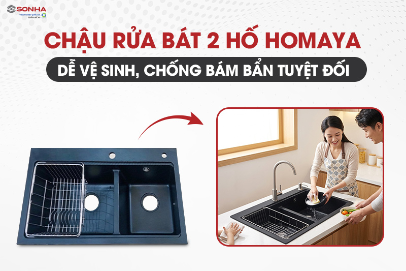 Bề mặt chậu Homaya dễ vệ sinh, chống b&aacute;m bẩn tuyệt đối