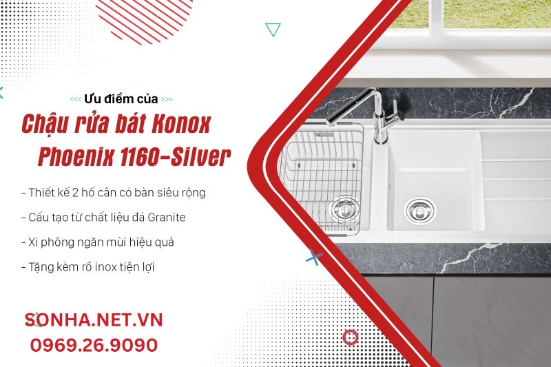Ưu điểm của chậu rửa bát Konox Phoenix 1160-Silver