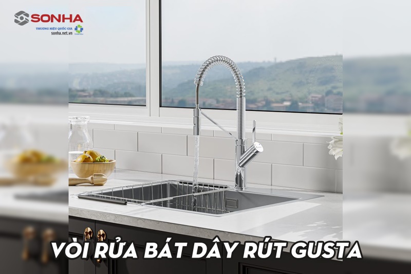 Vòi rửa bát dây rút Konox Gusta