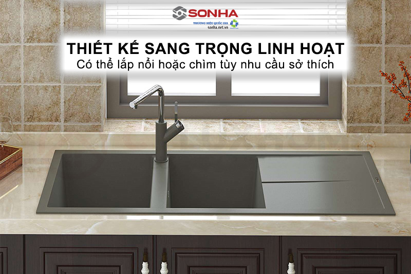 Thiết kế tinh tế sang trọng, lắp âm và lắp nổi linh hoạt với mọi không gian