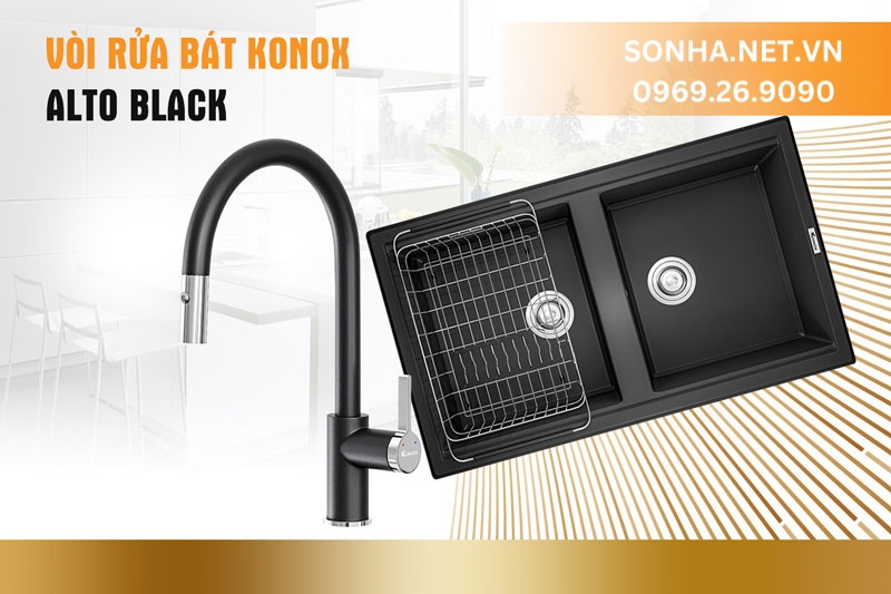 Gợi ý khác lắp chậu Konox Phoenix 860 Black cùng vòi Alto Black