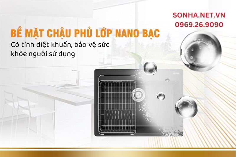 Bề mặt phủ nano bạc có tính diệt khuẩn, bảo vệ sức khỏe người sử dụng