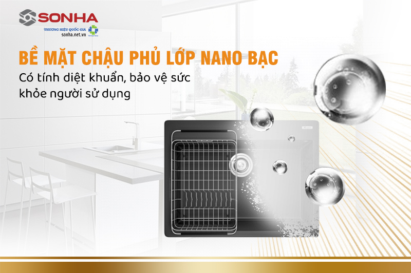 Bề mặt phủ nano bạc có tính diệt khuẩn, bảo vệ sức khỏe người sử dụng