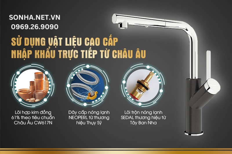 Sử dụng vật liệu cao cấp an to&agrave;n với sức khỏe người d&ugrave;ng