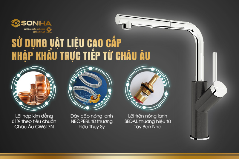 Artan Black sử dụng vật liệu cao cấp, nhập khẩu từ châu Âu