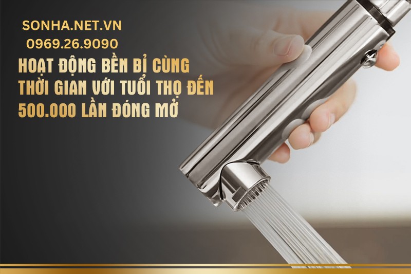 Hoạt động bền bỉ cùng thời gian với 500.000 lần đóng mở