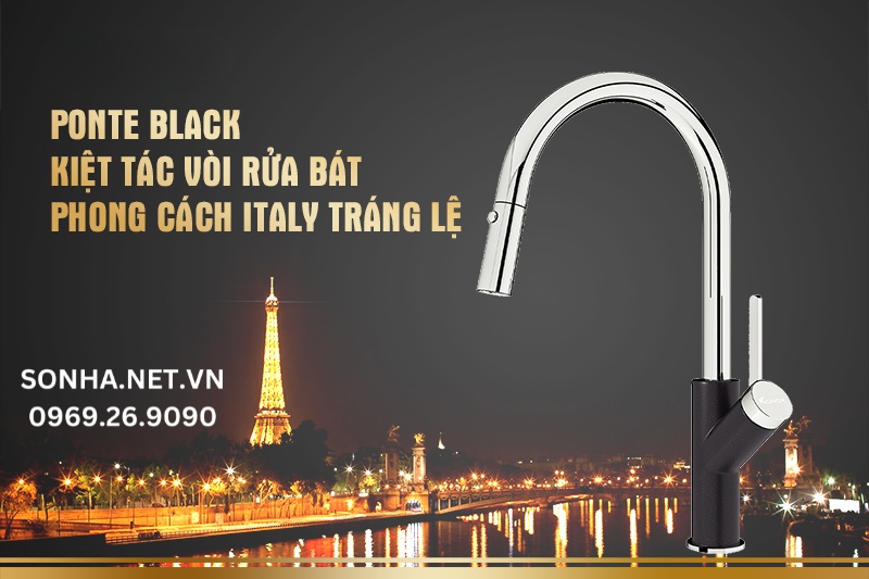 Konox Ponte Black - kiệt t&aacute;c v&ograve;i rửa b&aacute;t phong c&aacute;ch Italy
