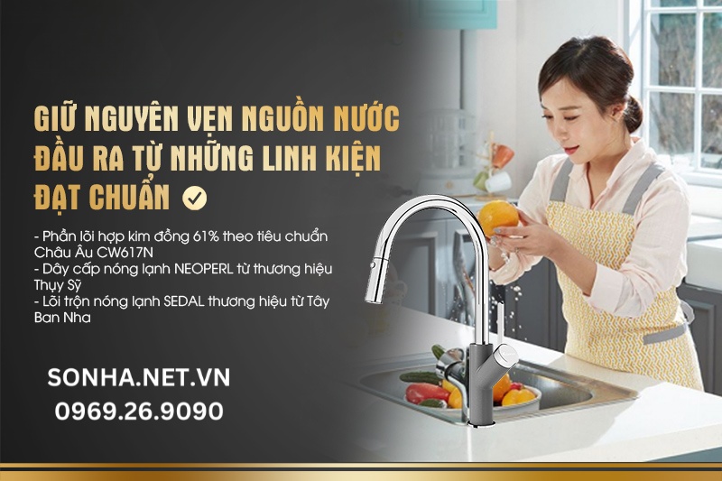 Giữ nguyên vẹn nguồn nước đầu ra từ những linh kiện đạt chuẩn