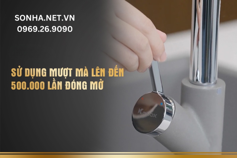 Vòi Ponte Grey có tuổi thọ lên đến 500.000 lần đóng mở