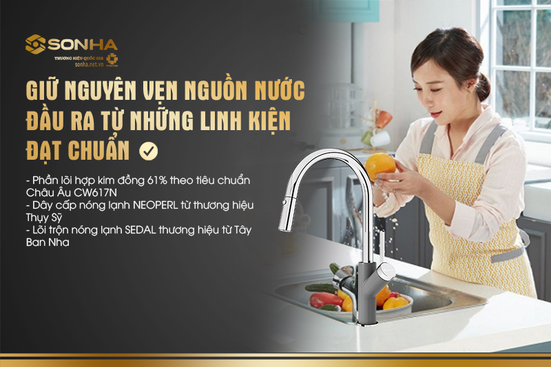 Giữ nguyên vẹn nguồn nước đầu ra từ những linh kiện đạt chuẩn