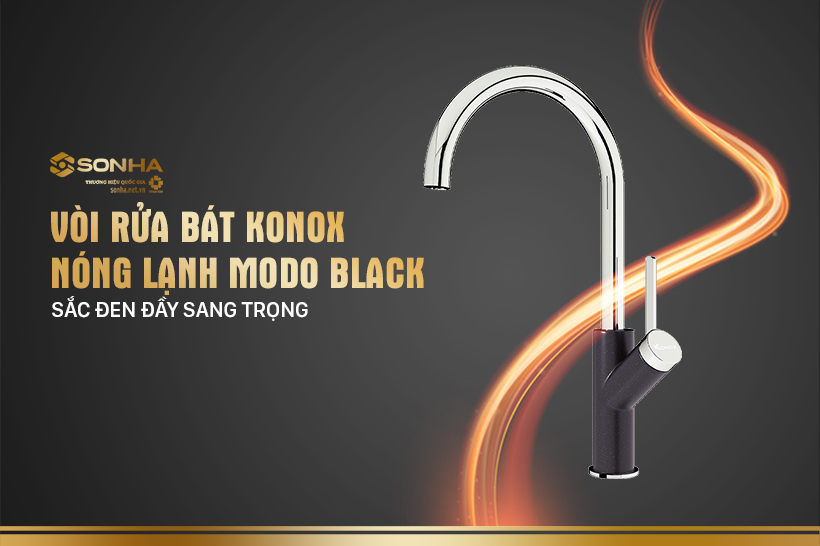 vòi rửa bát konox nónh lạnh modo black