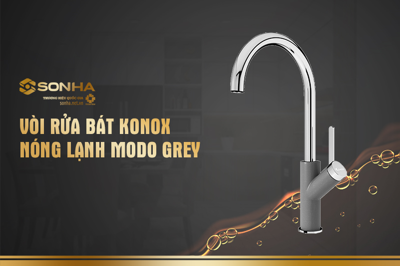 Vòi rửa bát Konox chức năng nóng lạnh Modo Grey