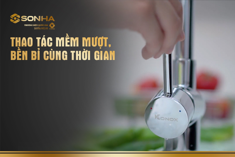 vòi rửa bát  konox thao tác tinh tế trong từng không gian