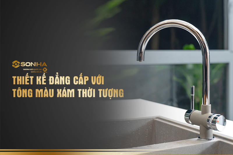 Thiết kế tông xám điểm nhấn của không gian