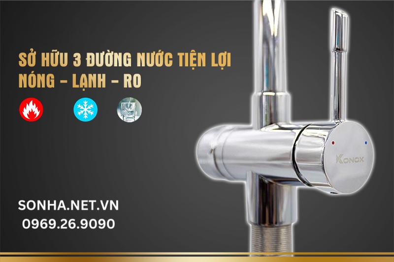 Tích hợp 3 đường nước nóng-lạnh-RO phục vụ gia đình bạn