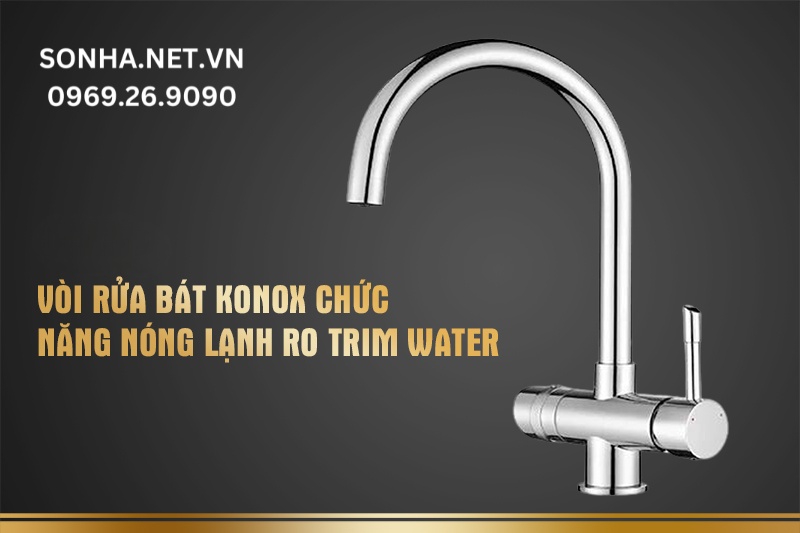 Vòi rửa bát Konox chức năng nóng lạnh Konox kết hợp chức năng nóng lạnh + RO Trim-Water