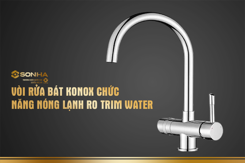 Vòi rửa bát Konox chức năng nóng lạnh Konox kết hợp chức năng nóng lạnh + RO Trim-Water