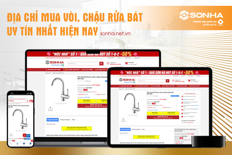 địa chỉ mua vòi rửa bát uy tín chính hãng