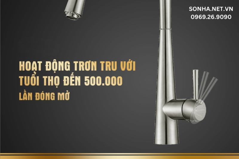 Tuổi thọ cao lên đến 500.000 lần đóng mở