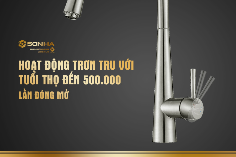 Tuổi thọ cao lên đến 500.000 lần đóng mở