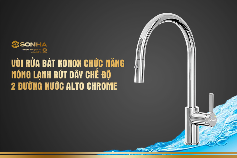 Vòi rửa bát Konox chế độ 2 đường nước ALTO CHROME