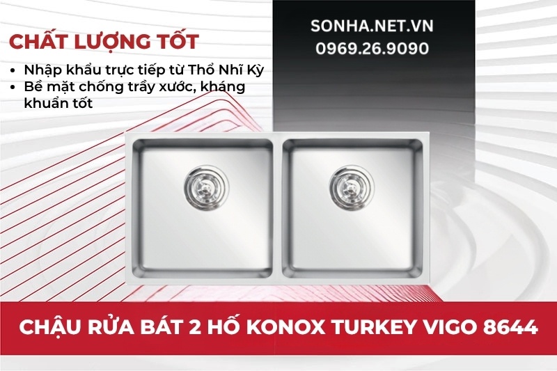 Bồn rửa chén Konox Vigo 8644 có được kiểm định chất lượng rõ ràng