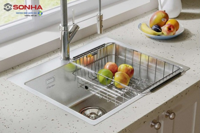 Hình ảnh thực tế bồn rửa chén 1 hộc Konox Turkey Neron 600