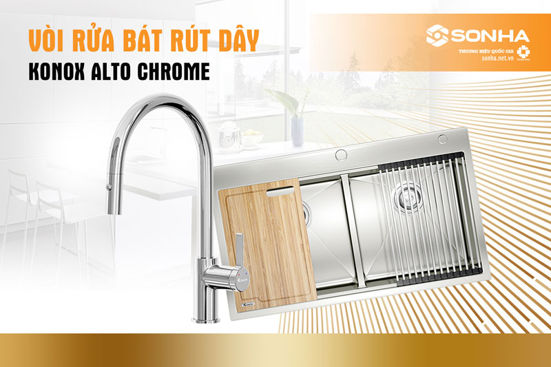 Mua chậu rửa Konox KN8850TD và vòi Konox Alto Chrome