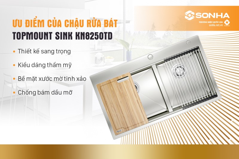 Đặc điểm nổi bật của chậu rửa bát Konox Workstation - Topmount Sink KN8250TD