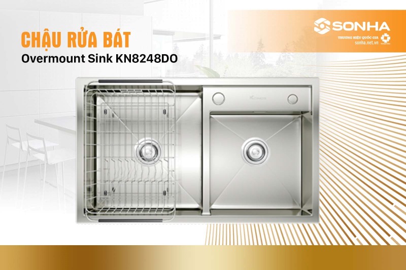 Chậu rửa bát 2 hố KONOX Overmount Sink KN8248DO