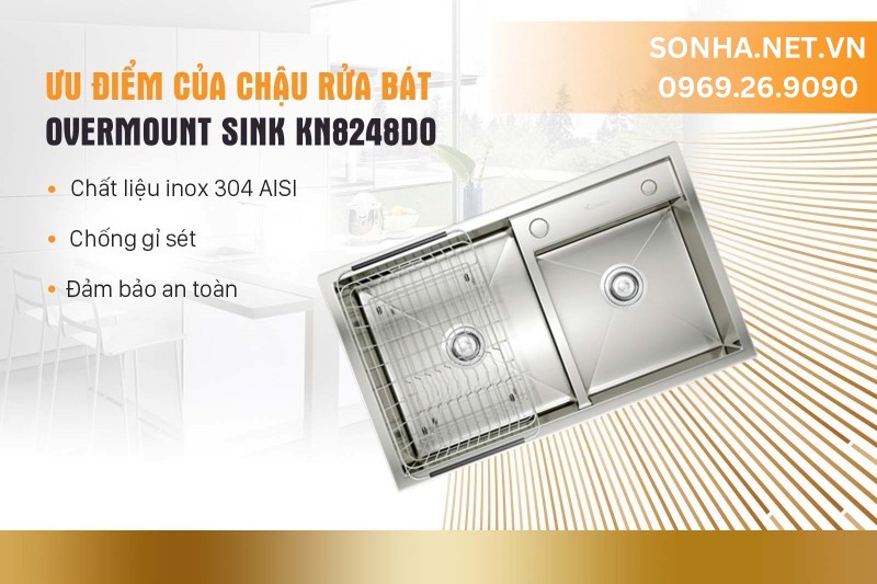 Đặc điểm nổi bật chậu rửa b&aacute;t Konox Overmount Sink KN8248DO