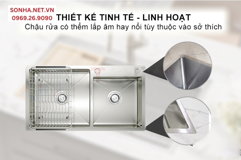Thiết kế sang trọng tinh tế, lắp &acirc;m v&agrave; lắp nổi ph&ugrave; hợp mọi kh&ocirc;ng gian