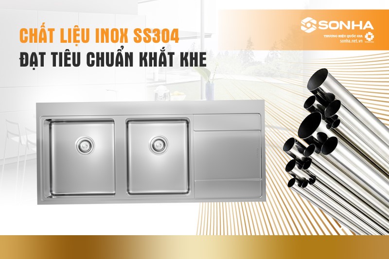 Chất liệu inox SS304 cao cấp đạt tiêu chuẩn khắt khe