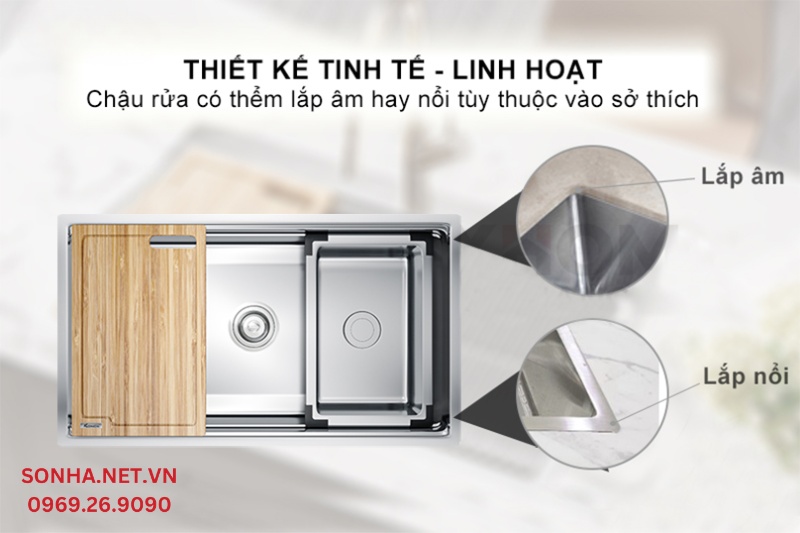 Kh&ocirc;ng gian sang trọng tinh tế với thiết kế lắp &acirc;m v&agrave; b&aacute;n &acirc;m mặt đ&aacute;