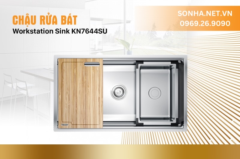 Chậu rửa b&aacute;t Konox Workstation Sink KN7644SU Dekor