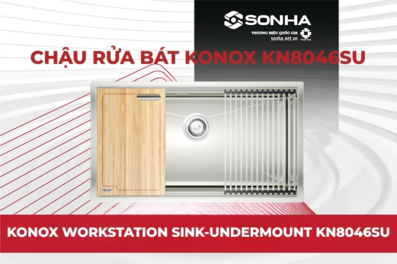 Siêu phẩm chậu rửa bát 1 hố Konox KN8046SU được người tiêu dùng lựa chọn