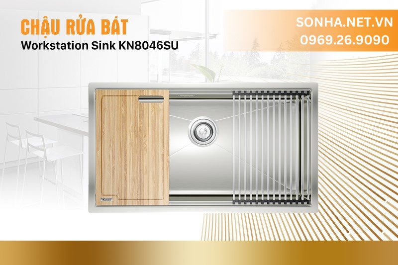 Chậu rửa bát 1 hố Konox Workstation Sink KN8046SU