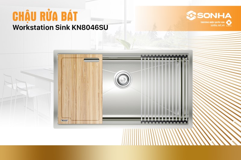 Chậu rửa bát 1 hố Konox Workstation Sink KN8046SU