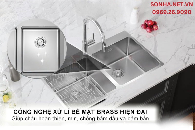 Bề mặt chống b&aacute;m dầu, hạn chế xước mờ nhờ c&ocirc;ng nghệ Brass